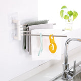 Anti-Rust Stainless Stainless Steel Rotating Towel Bath Rack Towel Holder Rail Hanger Bathroom Swivel Mounted Wall 4 Bars X5K3