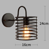 Loft American Iron Black Lampshade Wall Lamp Vintage Cage Guard Sconce Loft Lighting Fixture Modern Indoor Lighting Wall Lamps