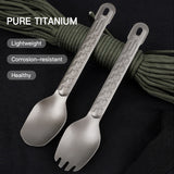 Titanium Spork Spoon Camping Dinner Spork Cutlery Flatware Outdoor Spork for Home Outdoor Camping Hiking Backpacking Picnic