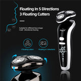 USB Rechargeable 4 IN 1 Hair Clipper Shaver 4D Triple Blade Head  Razors Nose Hair Trimmer Facial Cleaning brush Beard Trimmer