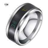 Smart Temperature Ring Fashion Stainless Steel Intelligent Temperature Sensor Rings Thermometer Finger Digital Temperature Meter