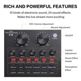 USB Audio Mixer V8 Sound Card External Sound Card,Headset,Microphone,Real-Time Sound Card,Home Karaoke for Mobile Phones