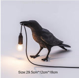 Bird Table Lamp Italian Seletti Bird Lamp Modern Resin Crow Desk Lamp for Living Room Bedroom Light Wall Sconce Home Art Decor