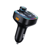 Car FM Transmitter Stereo Receiver MP3 Player Fast Charging Modulator Colorful Light Charger Bluetooth 5.0 Handsfree Car Kit