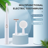 Sonic Toothbrush Electric Teeth Brush Face Cleansing Lifting 3 IN 1 Dental Cleaner for Teeth Whitening Oral Care Professional