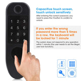 Smart Access Control Fingerprint Password Card Key Wiring Electric Anti-Theft 375KHz Door Lock For Home Apartment Safety Lock