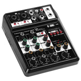 Wireless 4-channel Audio Mixer Portable Sound Mixing Console USB Interface MP3 Computer Input 48V Phantom Power Monitor for Home