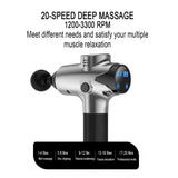 2020 New Fascia Gun Muscle Relaxer Electric Shock Grab  Massage Gun Fitness Rod Deep Vibrator 3 Files 4 Head Eu plug