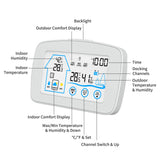 Indoor &amp; Outdoor Hygrometer Thermometer with Time Backlight LCD Display Desk Electronic Temperature Humidity Meters for Home