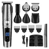5 In1 Mens Electric Hair Trimmer Rechargeable Waterproof Hair Clipper Portable Beard Shaver Shaving Machine Razor Nose Trimmer