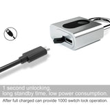Waterproof USB Charging Fingerprint Lock Smart Padlock Door Lock 0.1sec Unlock Portable Anti-theft Fingerprint Lock Zinc