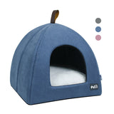 New Foldable Dog Cat Bed Non-slip Pet Kennel Soild Color Kitten House Indoor Enclosed Sleeping Cats Cave Bed for Small Dogs Tent