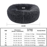 Removable Donut Dog Bed Plush Pet Kennel Round Cat Bed Winter Warm Sleeping Beds Lounger House for Medium Large Dogs Washable