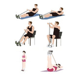 4 Tube Tension Trainer Elastic Rope Leg Tension Rope  Tension Resistance Yoga Sit-up Aids Good Helper For Body Shaping