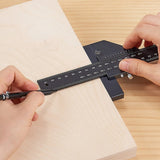 Gauging Tools Multifunctional Woodworking T Shape Ruler Carpenter Measuring Marking Tool 232x100mm Aluminum Alloy Black