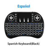 2.4Ghz Wireless Keyboard 7 color backlit i8 Mini Russian English 3 colour Air Mouse with Touchpad Remote Control Android TV Box