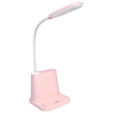 LED Desk Lamp with Pen Holder & Phone Stand, Desk Light,Table Lamp with USB Port,Press Control for Bedroom Reading