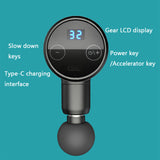 32 Gears LCD-Display Massage Gun Type-C charge Deep Muscle Massager Gun Vibration Therapy Body Massager Relieving Pain