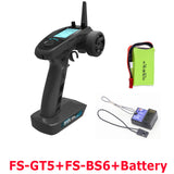 FlySky FS-GT5 2.4G 6CH AFHDS RC Transmitter Can Store 20 Models Remote Controller With FS-BS6 Receiver for RC Car Boat