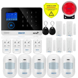 Wireless Tuya APP SIM GSM Home RFID Burglar Security LCD Touch Keyboard WIFI GSM Alarm System Sensor kit Russian,Spanish Voice