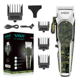 VGR Hair Clipper Set Electric Hair Trimmer Cordless Beard Grooming For Men Barber Hair Cutting Machine for Men Rechargeable USB