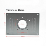 Router Table Insert Plate W/Level-Loc Rings and Router Template Bushing Guides - Aluminum Router Table Saw Insert Plate Kit