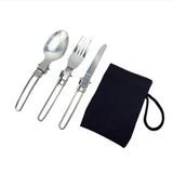 Long cookware backpack Spork fork stainless steel fold knife utensil spoon  set combo Picnic camp cutlery tableware flatware