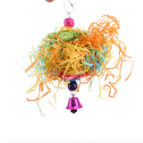 Pet Parrot Hanging Toy Chewing Bite Rattan Balls Swing Bell Bird Parakeet Stand Training Toys Accessories Pet Supplies