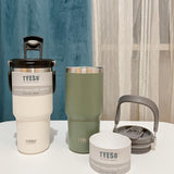 600ml Tyeso Tumbler Coffee Cup Stainless Steel Vacuum Thermal Straw Cups Insulated Mug Cold Storage Ice Large Capacity Leakproof