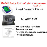 Russian Voice Digital Blood Pressure Monitor Pulse Heart Beat Rate Meter Device Medical Equipment Tonometer BP Sphygmomanometer