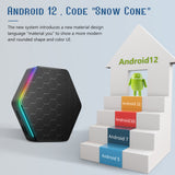 Android 12 Smart TV Box 4K Media Player 6K Decording H.265 VP9 Dual Band WiFi6 BT5.0 Digital Display with Remote Control TV Box