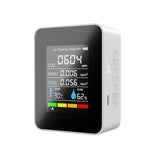 5in1 CO2 Meter Digital CO2 Sensor Temperature Humidity Tester Air Quality Monitor CO2 Detector Carbon Dioxide TVOC HCHO Detector