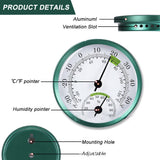 57MM Mini Round Wall Hanging Household Alloy Aluminum Analog Thermometer Hygrometer Temperature Humidity Meter No Need Battery