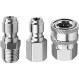 NPT 3/8 Inch Male and Female Quick Connector Kit Pressure Washer Adapter Set and 1 Pieces NPT 3/8 Inch Pressure Washers Quick Co