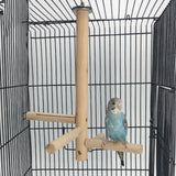 Bird Toys Parrot Perch 4 Layer Stages Toys Natural Wood Rotating Ladder Bird Parakeet Cage Birds Accessories Pet Supplies