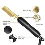 Multifunctional Hot Comb Hair Straightener Electric Hot Comb Flat Iron Hair Straightening Brush and Curling Iron Wet and Dry