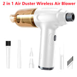 120W 2 in 1 Air Duster Wireless Air Blower Compressed Vacuum Cleaner for Computer Keyboard Camera Cleaning Rechargeable