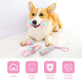 Rope Dog Toy,7 PCS Indestructible Dog Toys for Puppies &amp; Small Dogs,Chew Toys Teeth Training Interactive Toy Natural Cotton pink