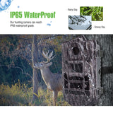 110° Wide Angle Hunting Camera 24MP 1080p HD Video 100ft. Range Detection Trail Camera  2.0" LCD Display Waterproof Game Camera