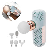 Mini Muscle Massage Gun 5 Strength Gears 5 Heads Low Noise Deep Tissue Fascia Massager for Neck Shoulder Leg Low Noise Easy Use