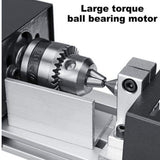 Upgraded Mini Lathe Beads Polisher Machine DIY CNC Machining for Table Woodworking DIY Tool Lathe Standard Set DC 12V-24V 96W