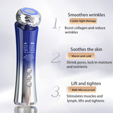 EMS Facial Massager RF 3 Color Light Therapy Sonic Deep Clean Wrinkle Removal Skin Tightening Hot Cool Eye Care Beauty Device