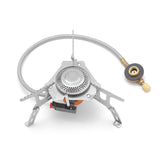 3500W Outdoor Camping Furnace Outdoor Gas Stove Picnic Barbecue Stoves Windproof Cooking Metal Foldable Furnace