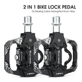WEST BIKING MTB Bike Pedals Dual Platform SPD Clipless Bicycle Pedals Aluminum Alloy Sealeds Bearing for MTB Mountain Road Bike