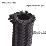 5M 16FT AN10 Nylon Braided Gas/Oil/Fuel Hose Line with 10PCS Hose End Fitting Kit