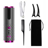 Smart Wireless Automatic Hair Curling Iron Multifunctional USB Rechargeable Hair Curler LCD Display Ceramic Curly Hair Tool
