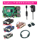Original Raspberry Pi 4 Model B Kit + Aluminum Case + Heat Sink + 3A Switch Power +  HDMI-compatible Option 64 32GB Card |Reader