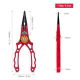 Aluminium Fishing Pliers Hook Remover Pliers Fish Holder Split Ring Tool Clip Clamp Line Cutters with Lanyard and Storage Bag
