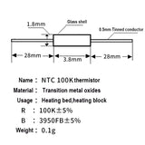 MEGA 10pcs/lot MF58 100K NTC 3950 Thermistor MF58 ohm Resistor 1% Temperature Sensor For 3D Printer Parts free Shipping