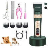 Pet Dog Cat hair clipper Low noiser Trimmer Electrical Animals Grooming Clipper LCD Display Rechargeable Haircut Shave Machine